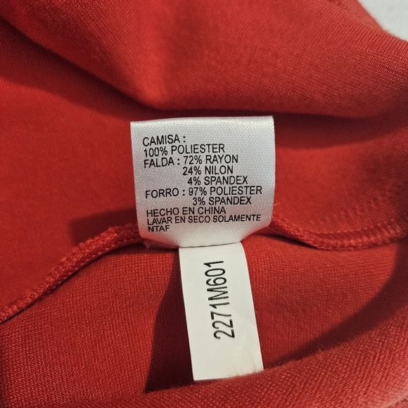 Gianni Bini Red-Orange Scoop Neck Blouson Mini Dress - Picture 7 of 7